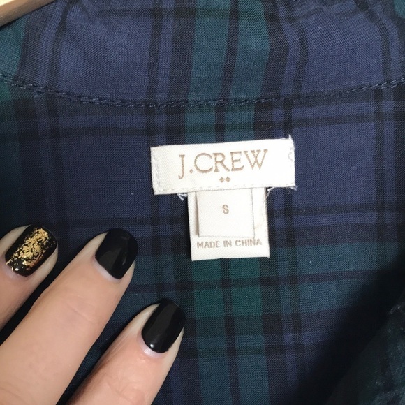 Jcrew blackwatch popover plaid top w/bugle beading - Picture 5 of 5
